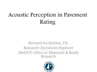 Acoustic Perception in Pavement Rating