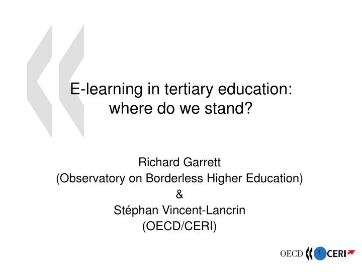 e learning in tertiary education where do we stand