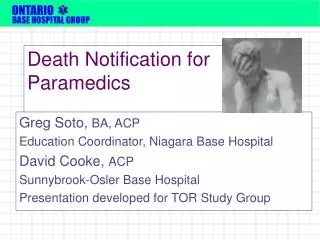 Death Notification for Paramedics