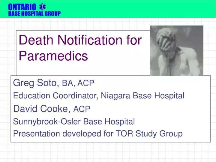 death notification for paramedics
