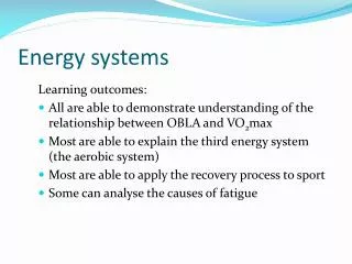 Energy systems