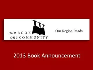 2013 Book Announcement