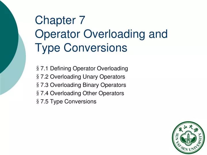 chapter 7 operator overloading and type conversions