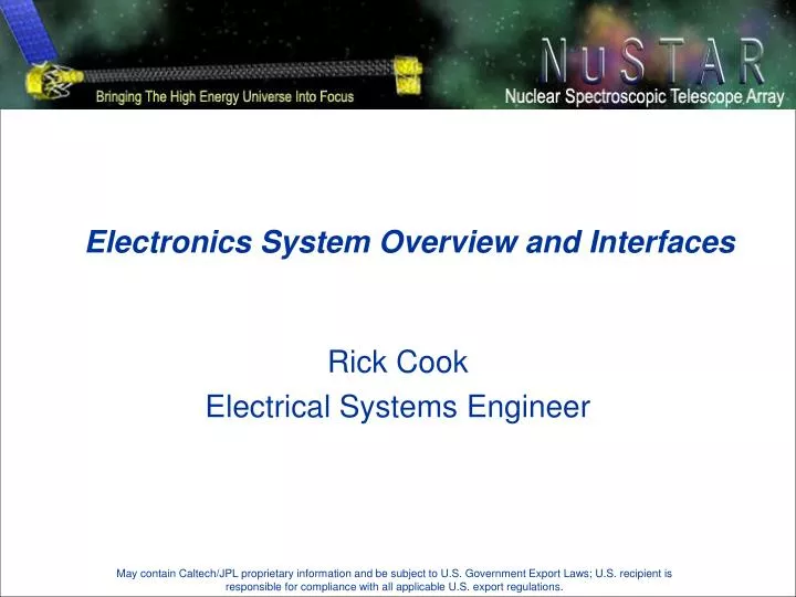 electronics system overview and interfaces