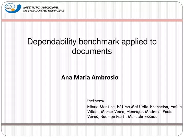 d ependability benchmark applied to documents