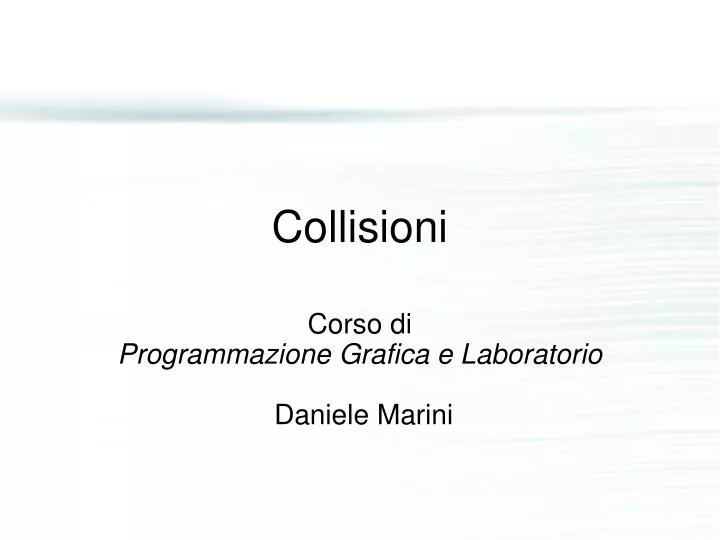 collisioni