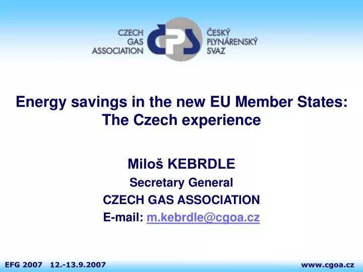 energy savings in the new eu member states the czech experience
