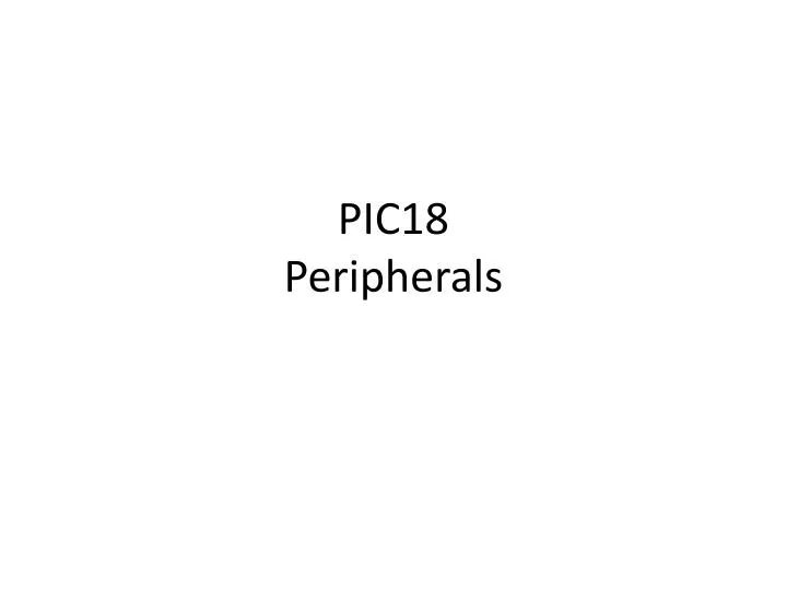 pic18 peripherals