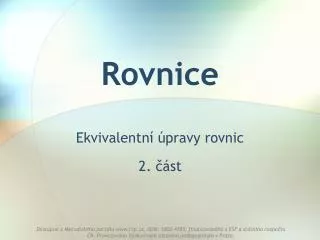 rovnice