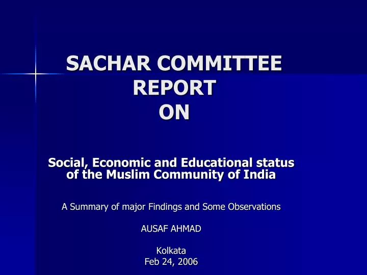 sachar committee report on