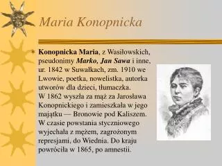 maria konopnicka