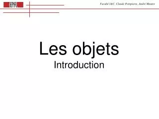 les objets introduction