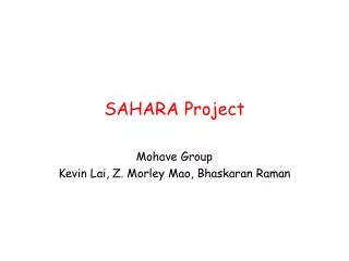 SAHARA Project