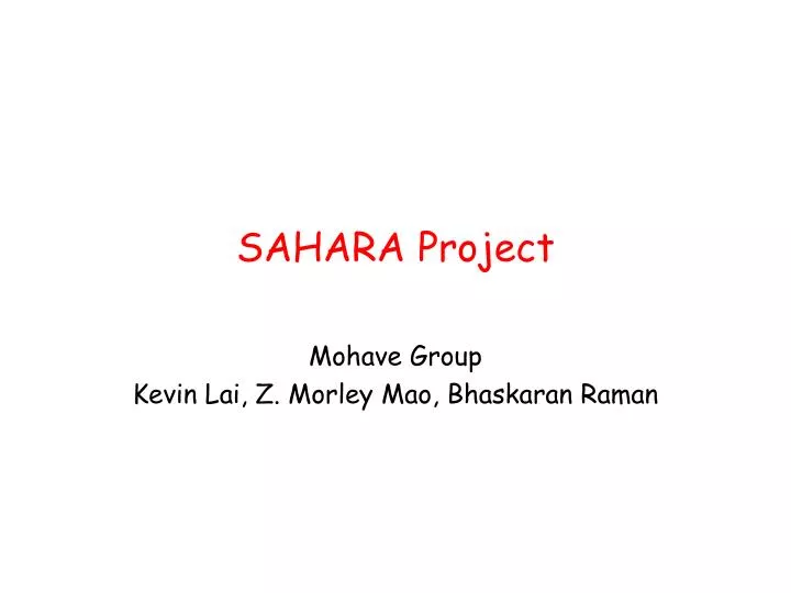 sahara project