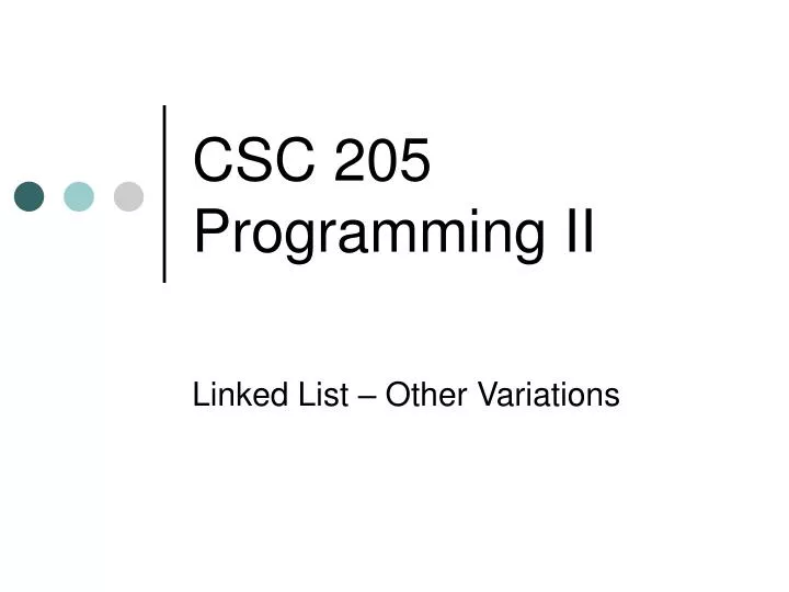 csc 205 programming ii