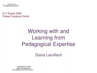 Working with and Learning from Pedagogical Expertise Diana Laurillard
