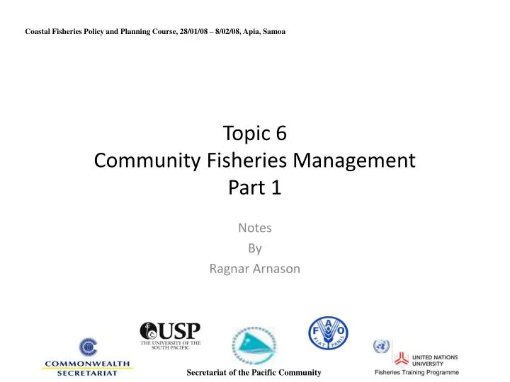 topic 6 community fisheries management part 1