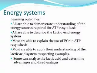 Energy systems