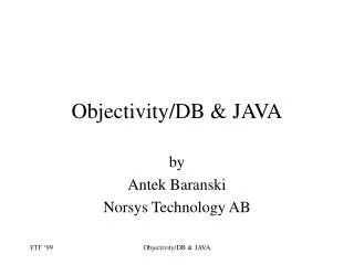 Objectivity/DB &amp; JAVA