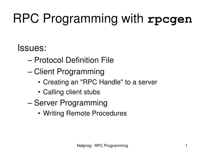 rpc programming with rpcgen