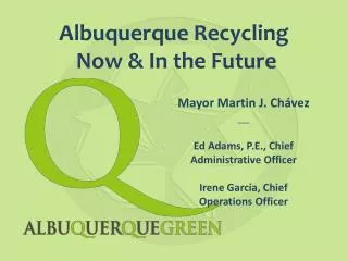 Albuquerque Recycling Now &amp; In the Future