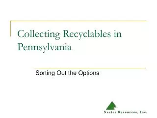 Collecting Recyclables in Pennsylvania