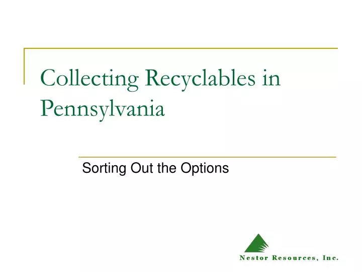 collecting recyclables in pennsylvania
