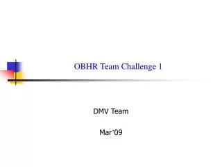 OBHR Team Challenge 1