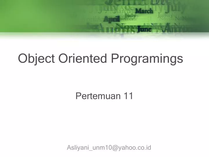 object oriented programings