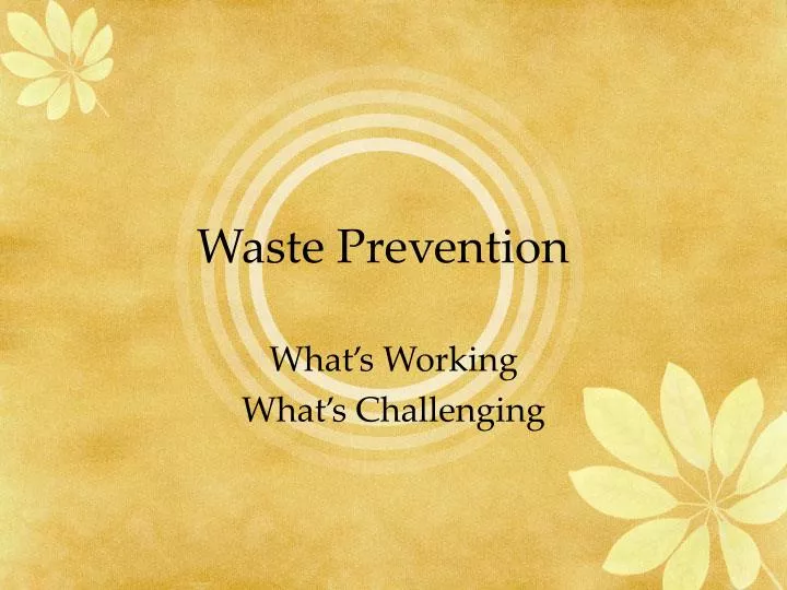 waste prevention