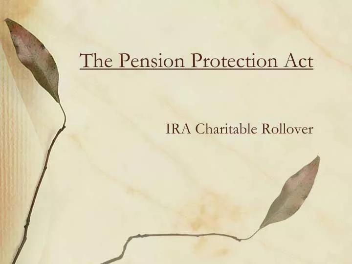 the pension protection act