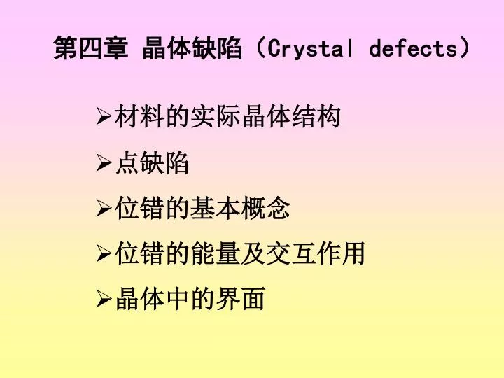 crystal defects