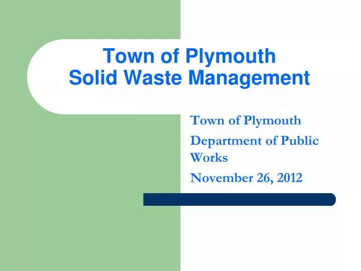 town of plymouth solid waste management