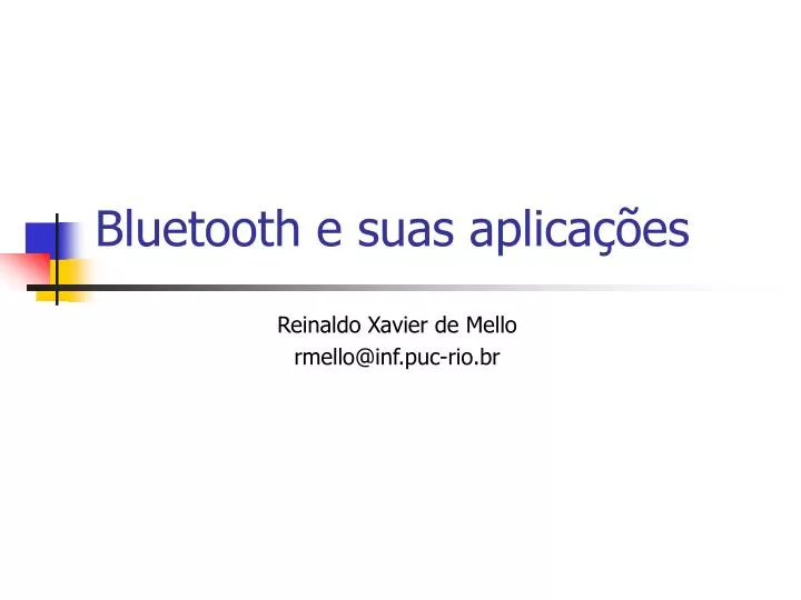 bluetooth e suas aplica es