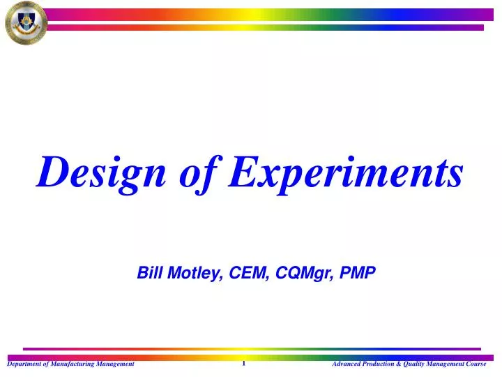design of experiments