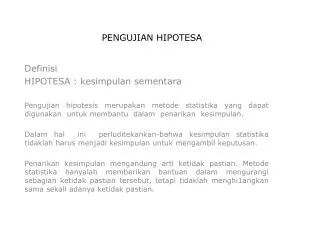 pengujian hipotesa