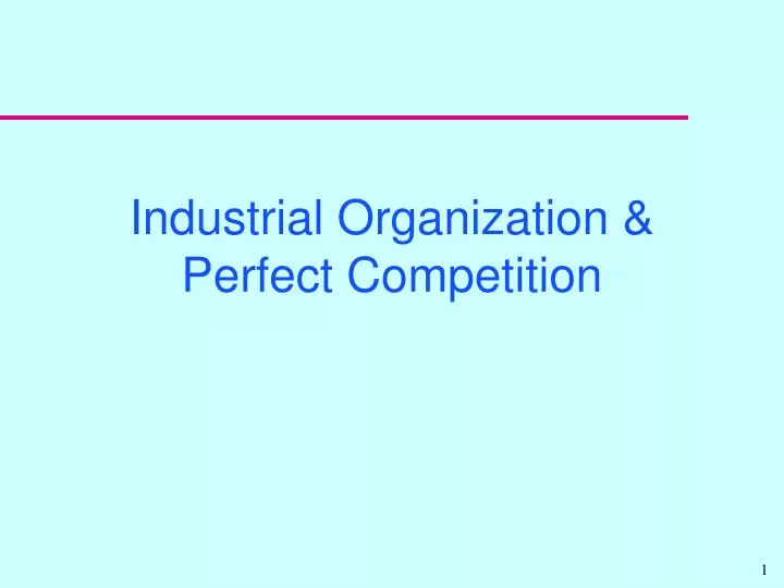 industrial organization perfect competition