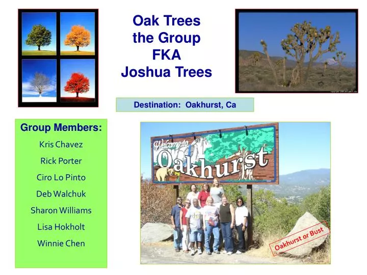 oak trees the group fka joshua trees