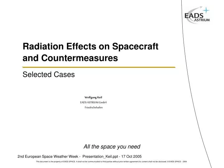 radiation effects on spacecraft and countermeasures