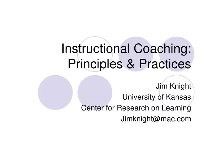 instructional coaching principles practices