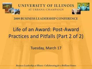 Life of an Award: Post-Award Practices and Pitfalls (Part 2 of 2)