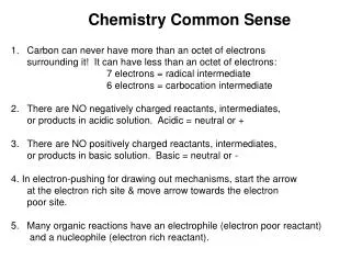 Chemistry Common Sense