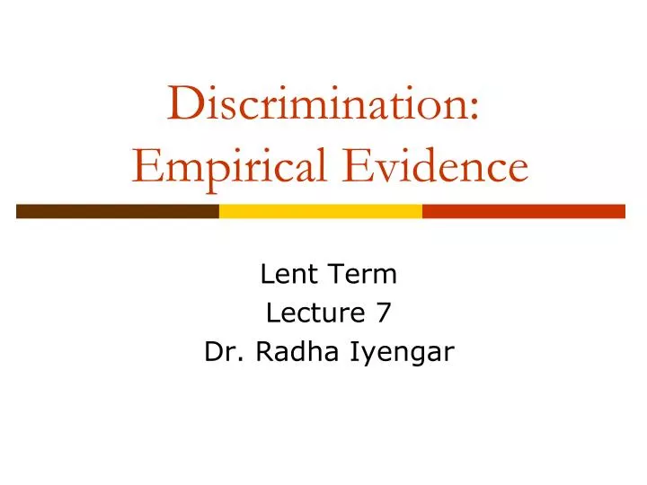 discrimination empirical evidence