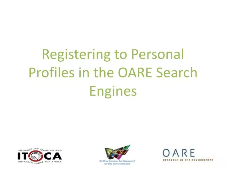 registering to personal profiles in the oare search engines