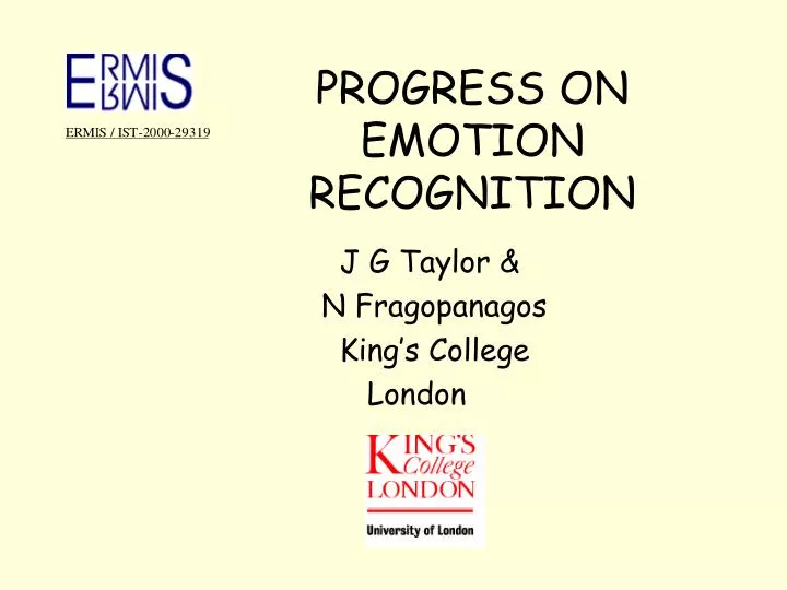 progress on emotion recognition