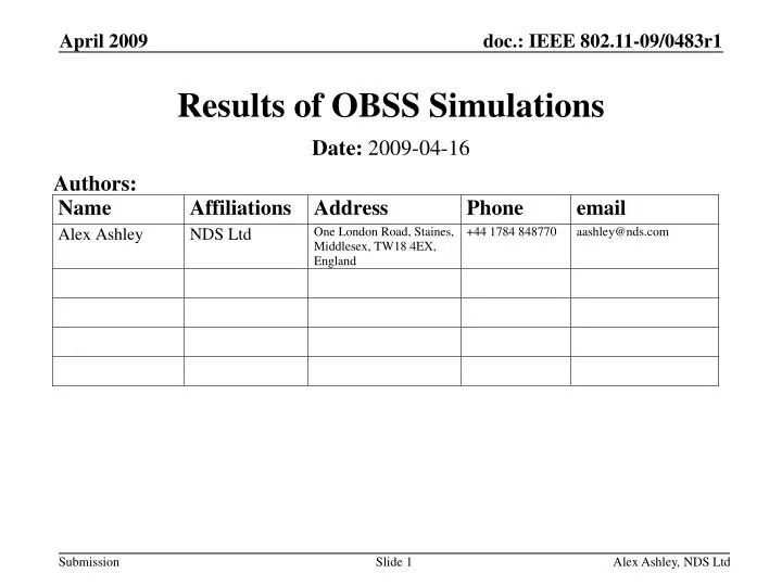 results of obss simulations