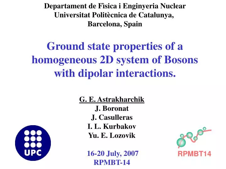 ground state properties of a homogeneous 2d system of bosons with dipolar interactions