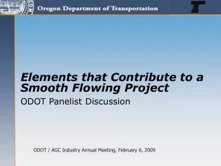 ODOT / AGC Industry Annual Meeting, February 6, 2009
