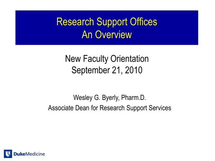 research support offices an overview