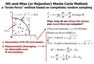 Hit-and-Miss (or Rejection) Monte Carlo Method:
